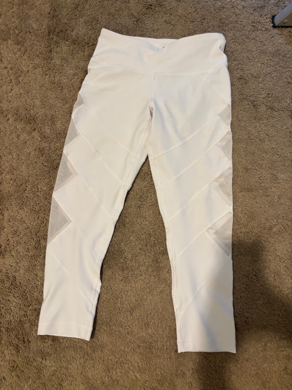 90 Degree By Reflex White Mesh Panel Leggings